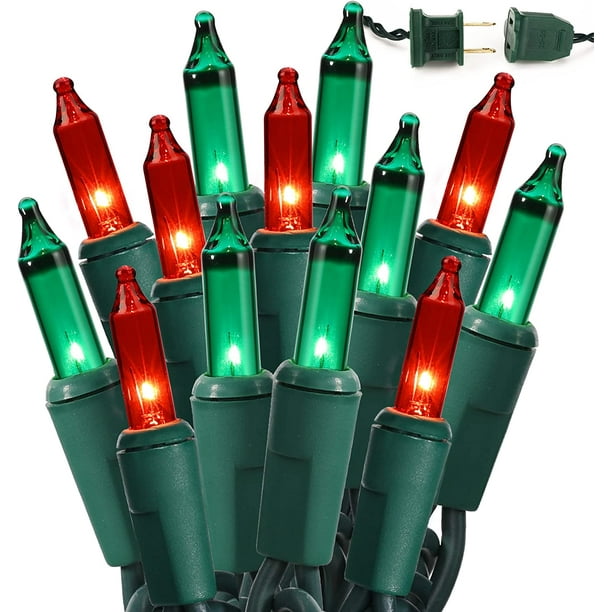 Holiday Glowing Red and Green Christmas Lights, 300 Mini Lights, 69.6