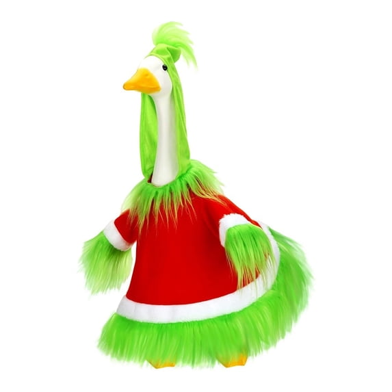 Holiday Goose Outfit Costume Set for 23-Inch Porch Goose Statue All-Season Lawn Decoration Accessory