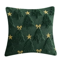 Your Holiday Green Christmas Pillow Covers Throw Christmas Tree Pillowcase Soft Couch Cushion Case For Chair Sofa Living Room Decor Polyester Cover Green