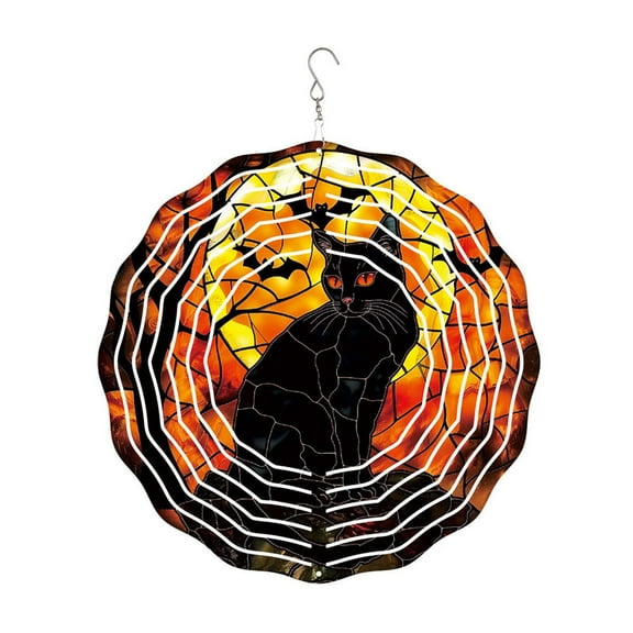 Your Holiday Halloween Wind Chimes Colorful Rotating Hanging Decor For Outdoor Garden Yard Bird Deterrent Pvc Pendant 9.76X0.98 Inches Halloween Wind Chimes