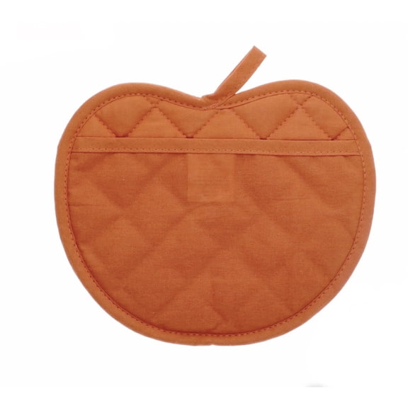 Holiday Happy Thanksgiving Pumpkin Shaped Orange Fabric Pot Mitt Holder