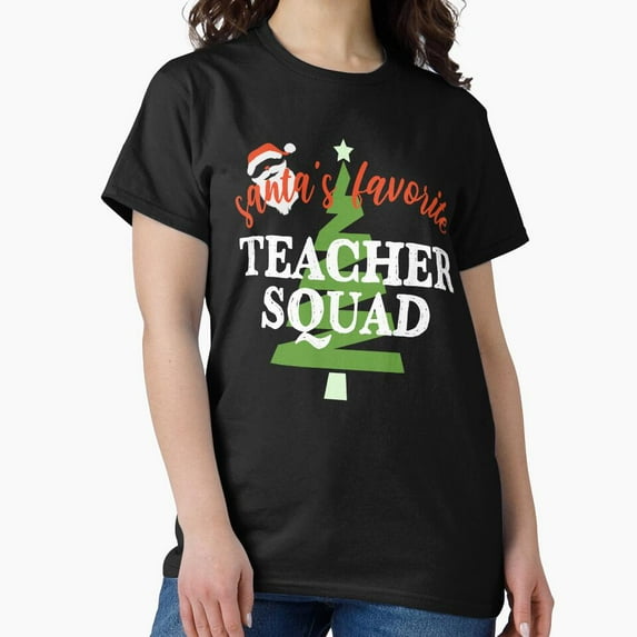 Holiday Helper's Favorite Teacher Squad Xmas Themed Unisex T-Shirt, up to Size 5XL
