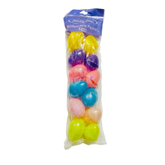 Holiday Home Iridescent Pastel Plastic Eggs - 12 Count