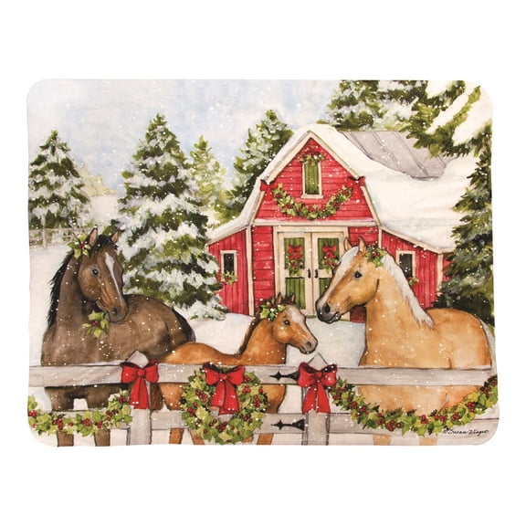 Holiday Homestead Sherpa Fleece Throw With Multi Finish SAHH