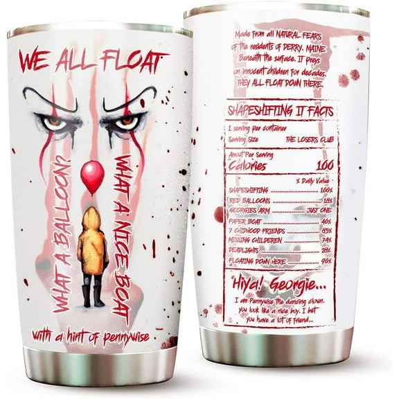 Holiday Horror Tumbler 20oz with Lid | Double Wall Vacuum Travel Mug | Perfect Christmas, Halloween, Gift for Horror Movie Lovers | BPA Free