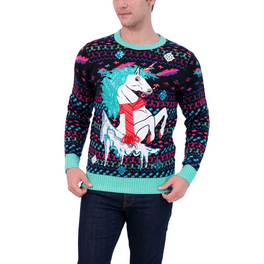 Holiday Time Men s Light Up Cow Ugly Christmas Sweater Walmart