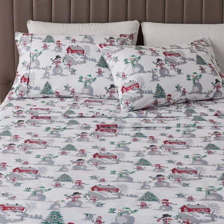 Great Bay Home Rustic Inspired Microfiber Sheet Set (Full, Winter Wonderland)