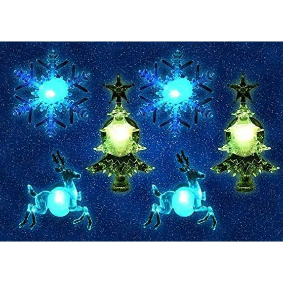 Holiday LED Lighted Window Decorations - Set of 3 - Reindeer Christmas Tree Snowflake - Color Changing Lights - Xmas Decorations - 9695
