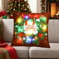 thumbnail image 1 of Holiday LED Pillows Christmas Decorations Light Up Throw Pillows Short Plush Covers Sofa Bed Decor with Multicolor Lights Battery Powered Festive Home Accessories Gifts, 1 of 5