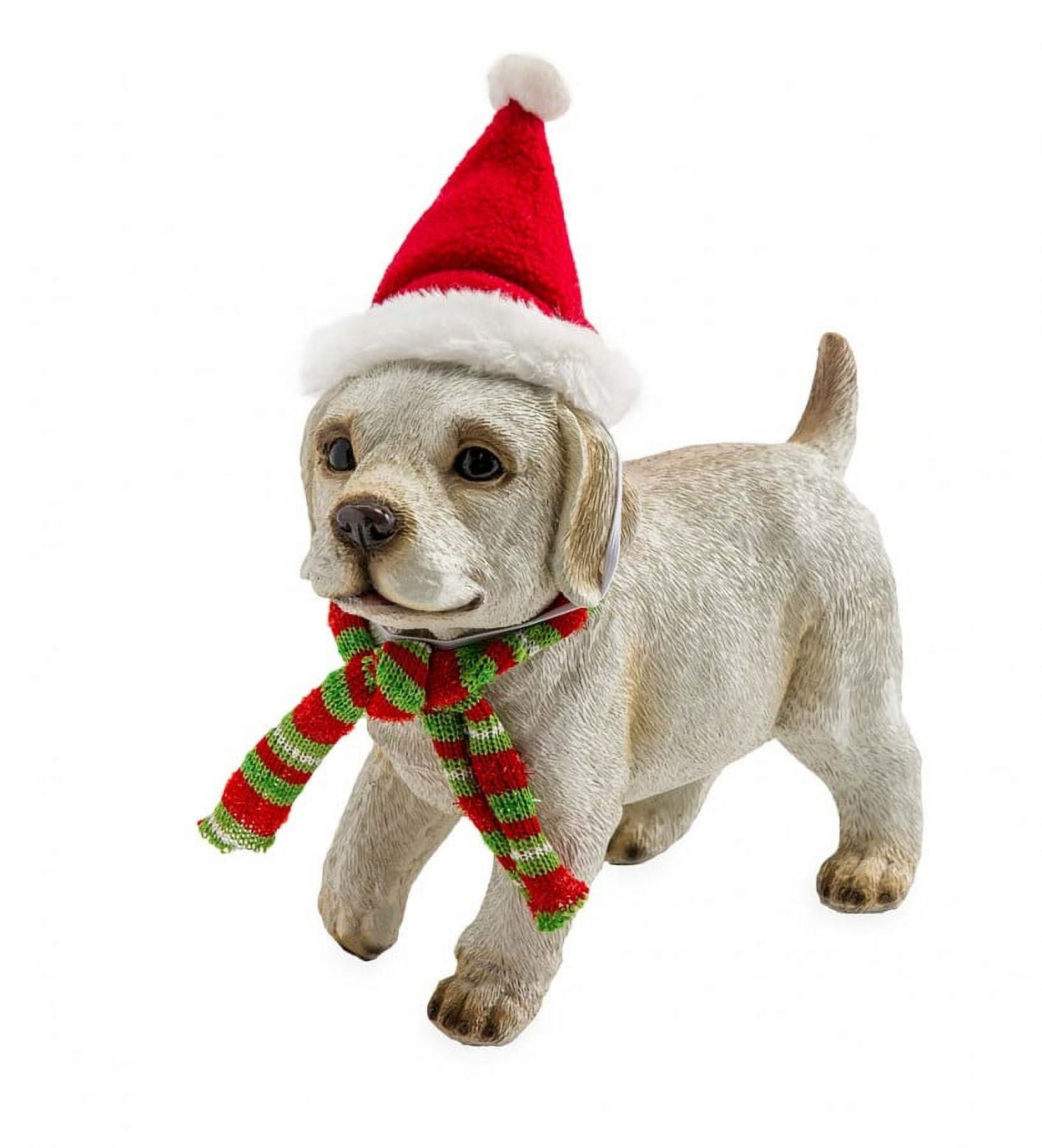 Holiday Labrador Puppy Statue with Hat and Scarf - Yellow - Walmart.com