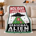 thumbnail image 1 of Holiday Landing Zone UFO Poster, Funny Christmas Style for Alien Lovers, Seasonal Alien Delivery Scene and Christmas Gift, Cozy Flannel Blanket for Sofa and Game Room, Sci Fi Home Decor, 1 of 9