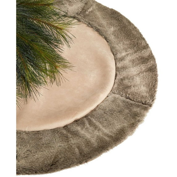 Holiday Lane Border 48” Tree Skirt, Brown