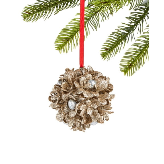 Holiday Lane Cinnamon & Spice Glittered Leaf and Berry Ball