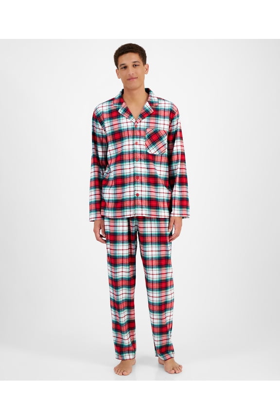 Men's Winterton Plaid Notch Collar Matching Family Pajamas Set, Size XXL - Winterton Plaid