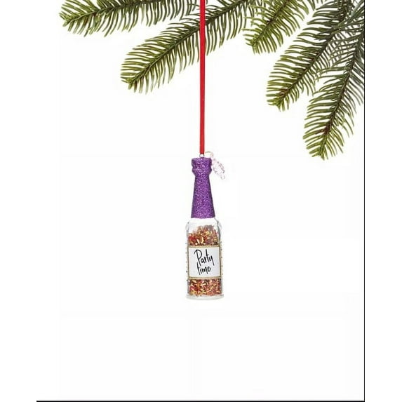 Holiday Lane Merry & Brightest “Party Time” Wine Bottle Ornament