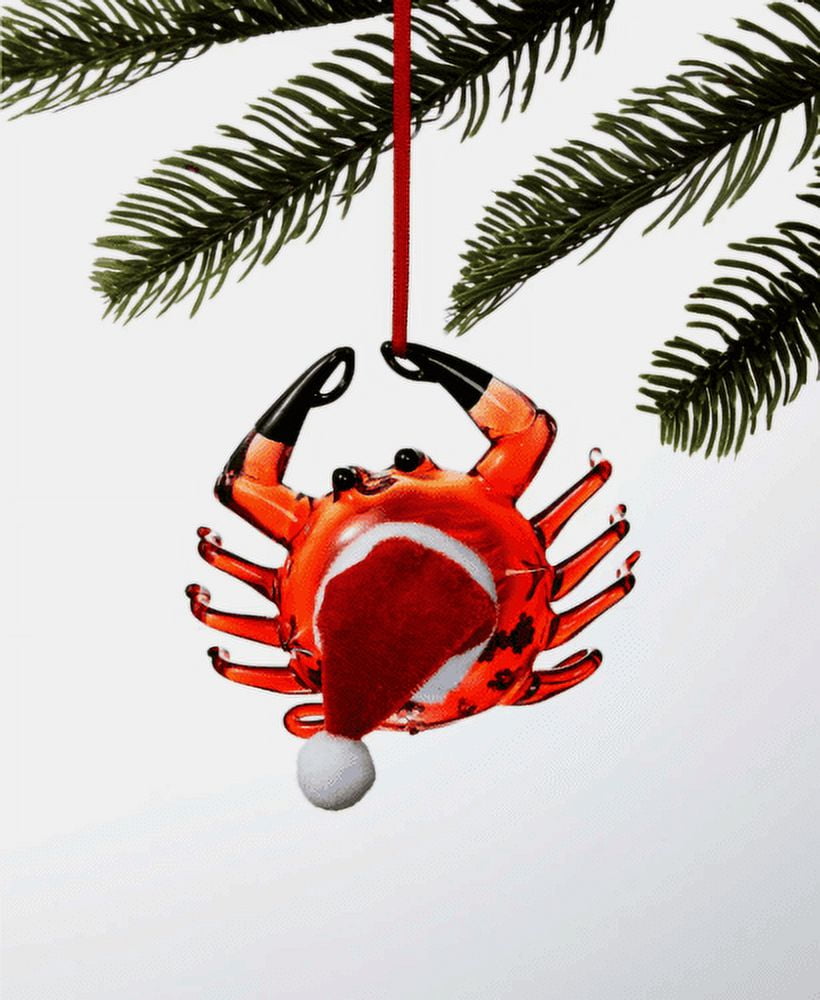 Holiday Lane Red At the Beach Crab Christmas Tree Ornament 4" H