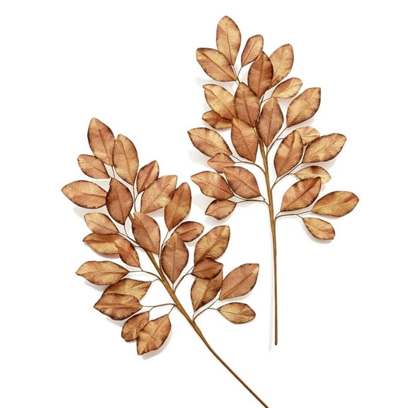 Holiday Lane Set of 2 Gold-Tone Leaves Tree Pick
