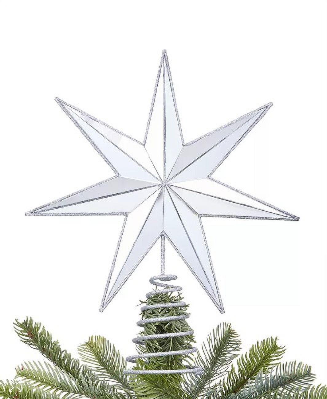 Silver Metallic Star Christmas Tree Topper, 12.25"