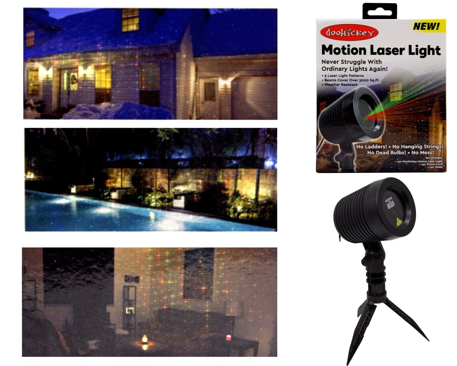 Holiday Laser Projector Light - Disco Light Mini Window Home Theater  Projector -Indoor Outdoor Wonderland Projector -9 Patterns - Walmart.com, image size:1600x1282