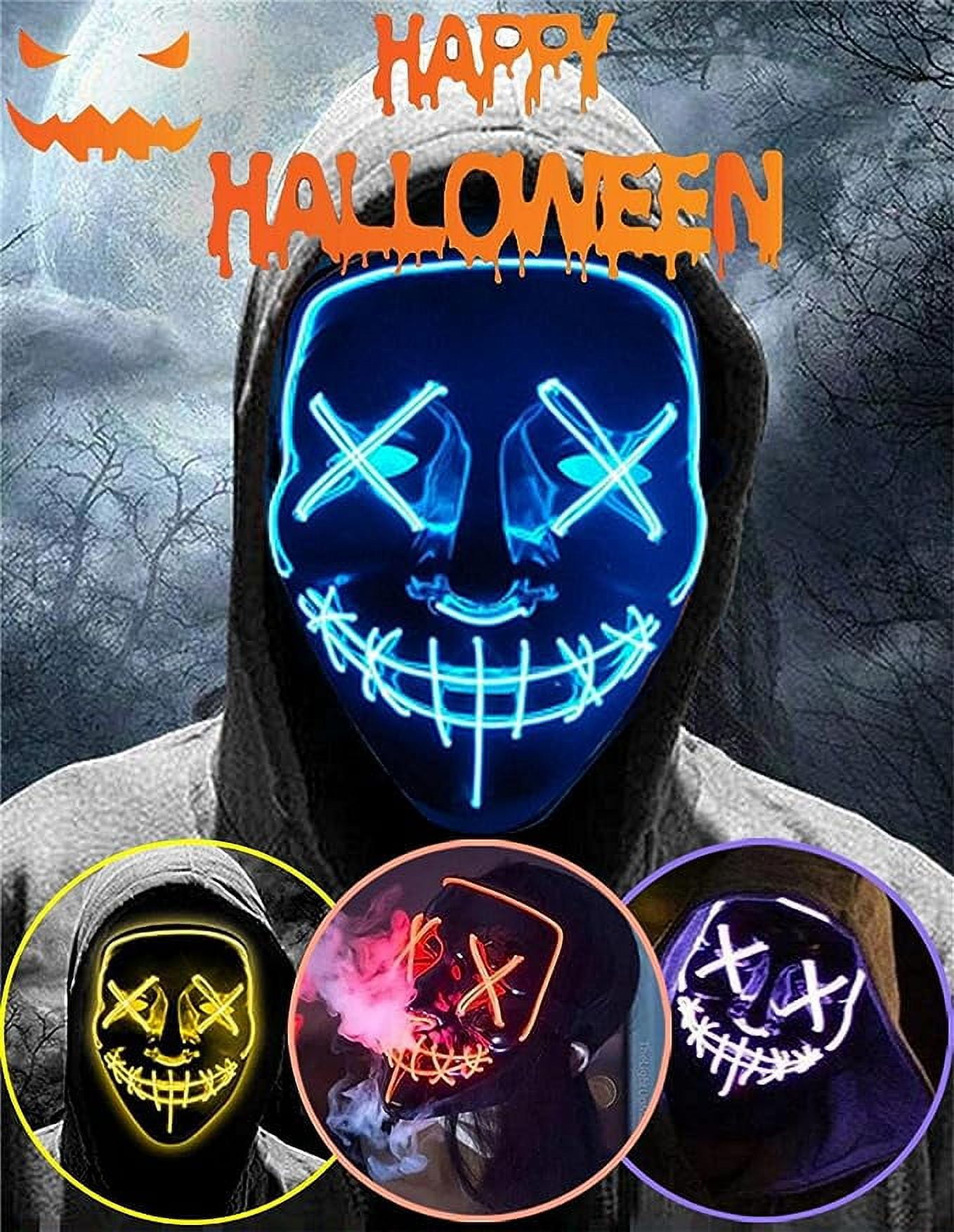 Holiday Led Light Up Mask, Purge Scary Mask Cosplay Costume for Kids