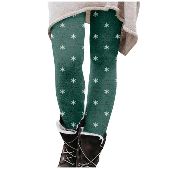 Holiday Leggings Women's Santa Claus/Buffalo Plaid Print High Waist Underpants Slim Fit Gym Jegging Tights