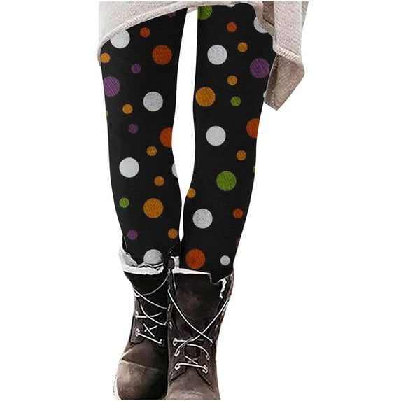 Holiday Leggings Women's Santa Claus/Buffalo Plaid Print High Waist Underpants Slim Fit Gym Jegging Tights