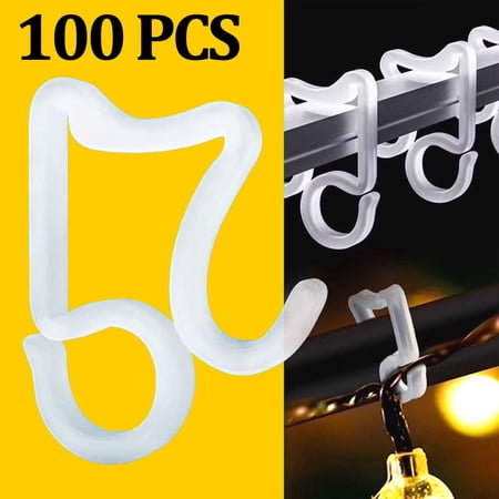 Holiday Light Clips Light Clips Outdoor Hang Gutter Hooks,Outdoor light hooks for Christmas Decoration String Lights Weatherproof Outdoor(100 Pieces)