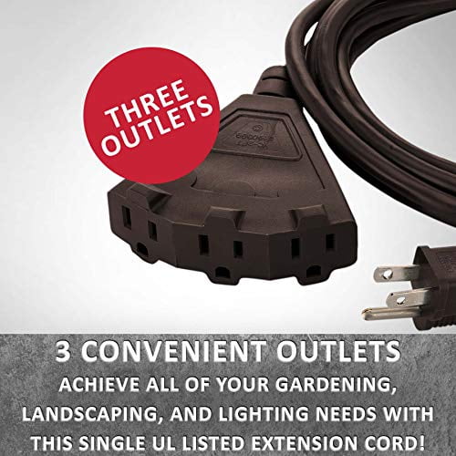 Holiday Lighting Outlet 25Foot Brown Outdoor Extension Cord Heavy