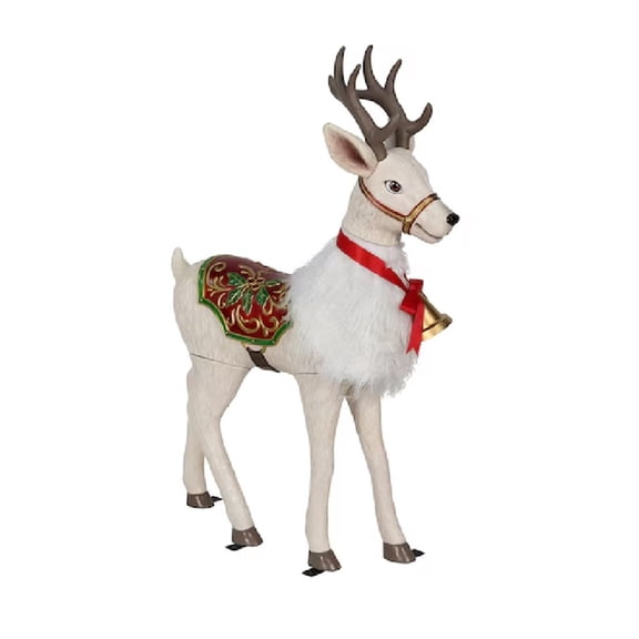 Holiday Living 4.25-ft LED White Reindeer Animatronic Christmas Decoration