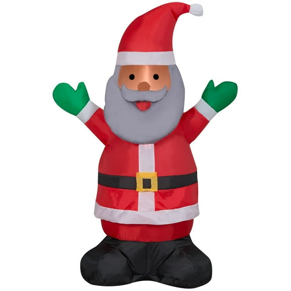 Holiday Living 4-FT Tall Pre-Lit Santa Christmas Inflatable with Gray Beard