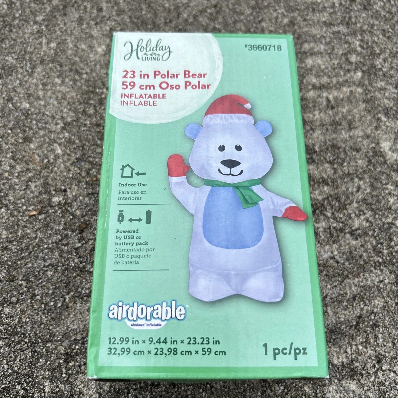 Holiday Living Gemmy Airdorable 23 In Usb Or Battery Inflatable Polar ...