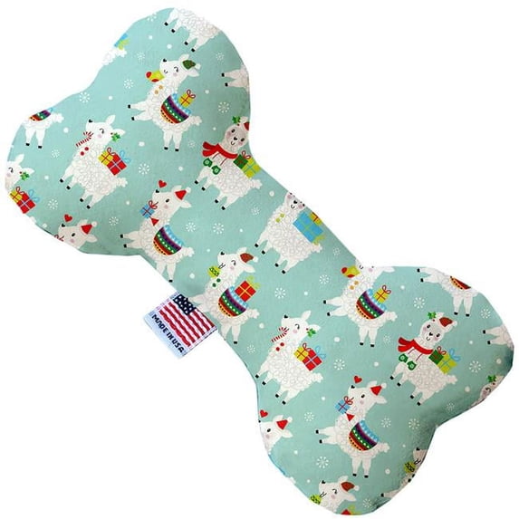Mirage Pet Holiday Llamas Stuffing Free 10 inch Bone Dog Toy