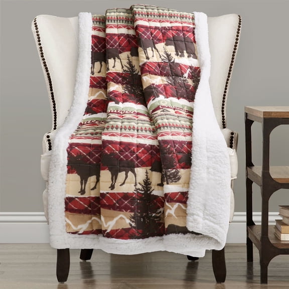 Lush Decor Holiday Lodge Sherpa Throws