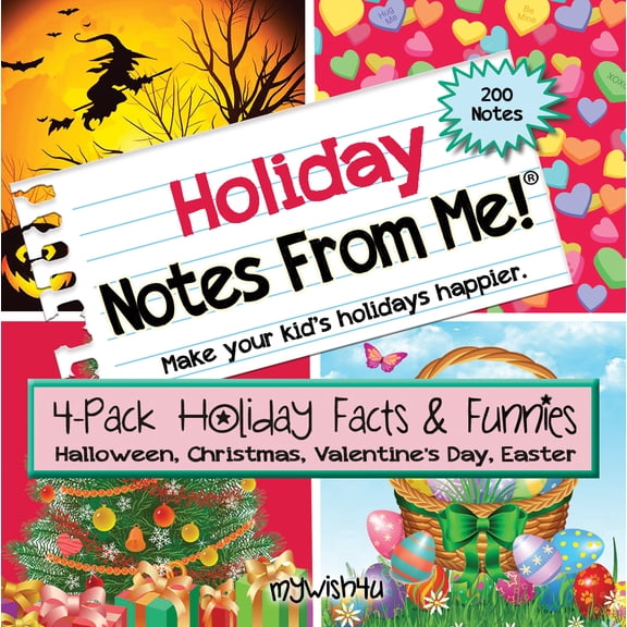 Notes From Me! Lunch Notes Stationery Box Set, 4 x 4, 200 Sheets, 200 Count, 4 Pack