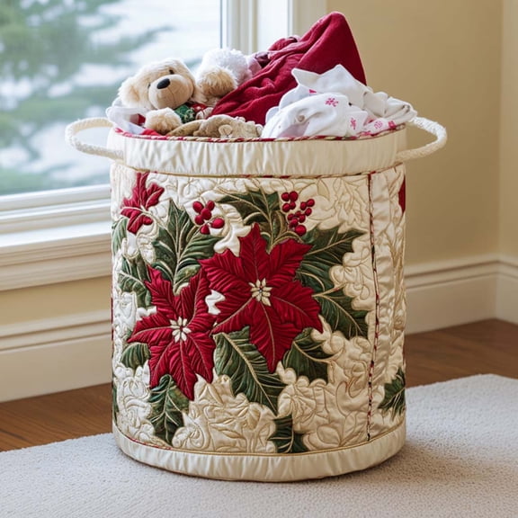 Holiday Magic Quilted Laundry Basket