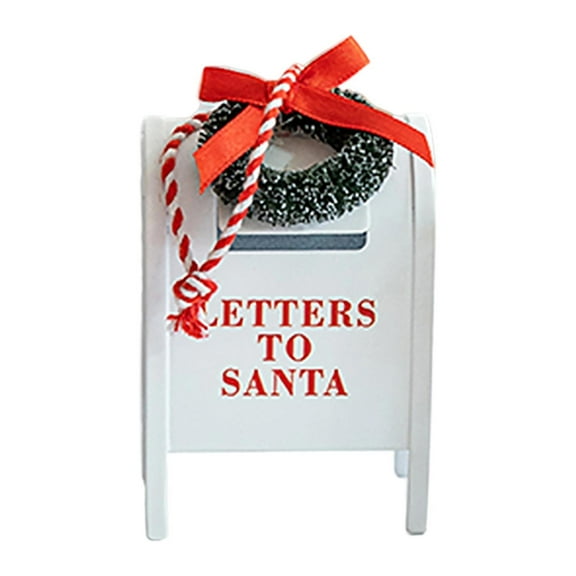 Holiday Mailbox Decor Box with Retro Farmhouse Style for Indoor Outdoor Tabletop or Hanging on Tree Displays