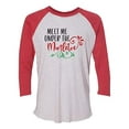 thumbnail image 1 of Holiday Meet Me Under The Mistletoe Adult Baseball Tee-Red-Large, 1 of 4