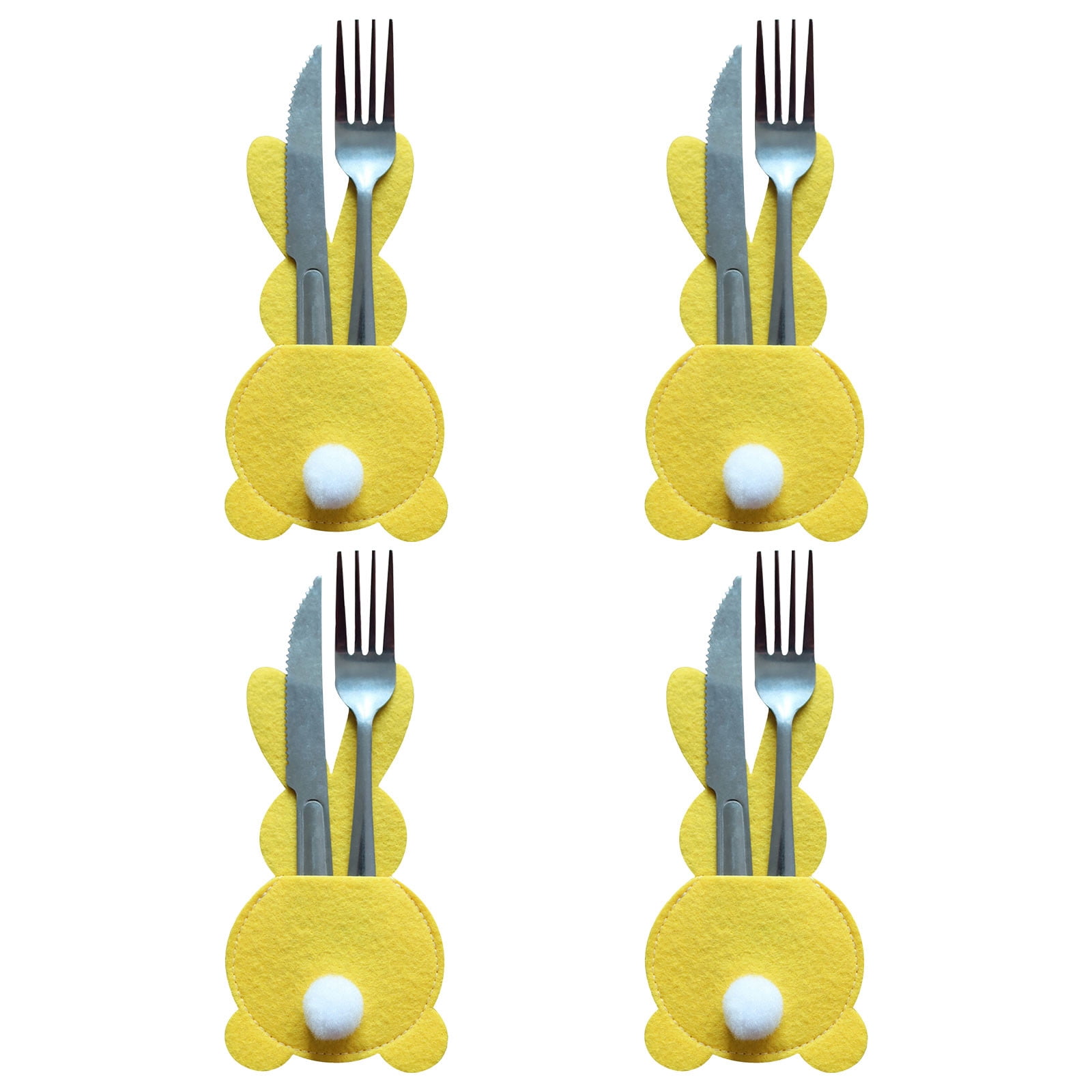 Holiday Mega Sale Lmueinov Set Of 4 Bunny Flatware Holders Easter Bunny