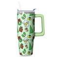 thumbnail image 1 of Holiday Merry Christmas 30oz Travel Coffee Cup Stainless Steel with Handle and Straw Lid, Winter Insulated Leak Proof Mug, Gift for Women, 1 of 5