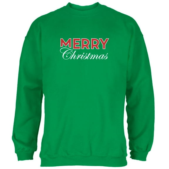 Holiday Merry Christmas Mens Sweatshirt Irish Green LG