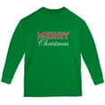 thumbnail image 1 of Holiday Merry Christmas Youth Long Sleeve T Shirt Green YMD, 1 of 1