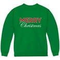 thumbnail image 1 of Holiday Merry Christmas Youth Sweatshirt Green YXL, 1 of 1