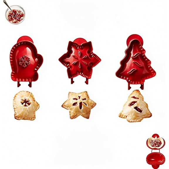 Holiday Mini Hand Pie Molds Set (A-3Pcs) | Festive Baking Mold