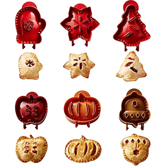Holiday Mini Hand Pie Molds Set (A+B-6Pcs) | Festive Baking Mold