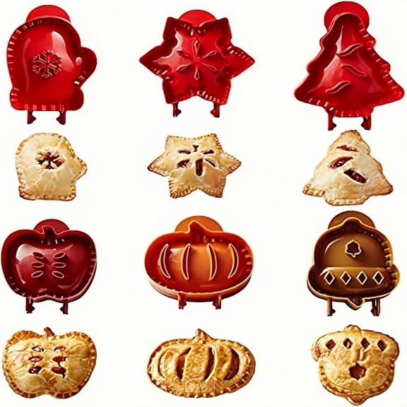 Holiday Mini Hand Pie Molds Set, ABS Non-Stick Mini Pie Maker, Festive Baking Mold for Christmas Party Potluck Desserts