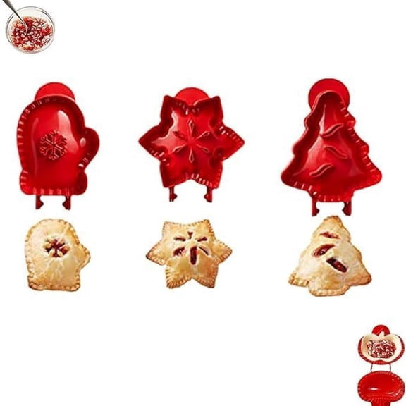 Holiday Mini Hand Pie Molds Set, Food-Grade ABS Non-Stick Mini Pie Maker, Festive Baking Mold for Party Potluck Desserts (A)