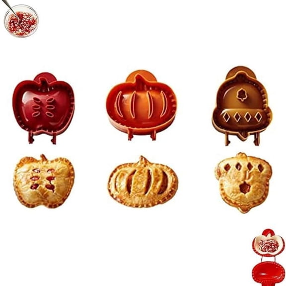 Holiday Mini Hand Pie Molds Set, Food-Grade ABS Non-Stick Mini Pie Maker, Festive Baking Mold for Party Potluck Desserts (B)