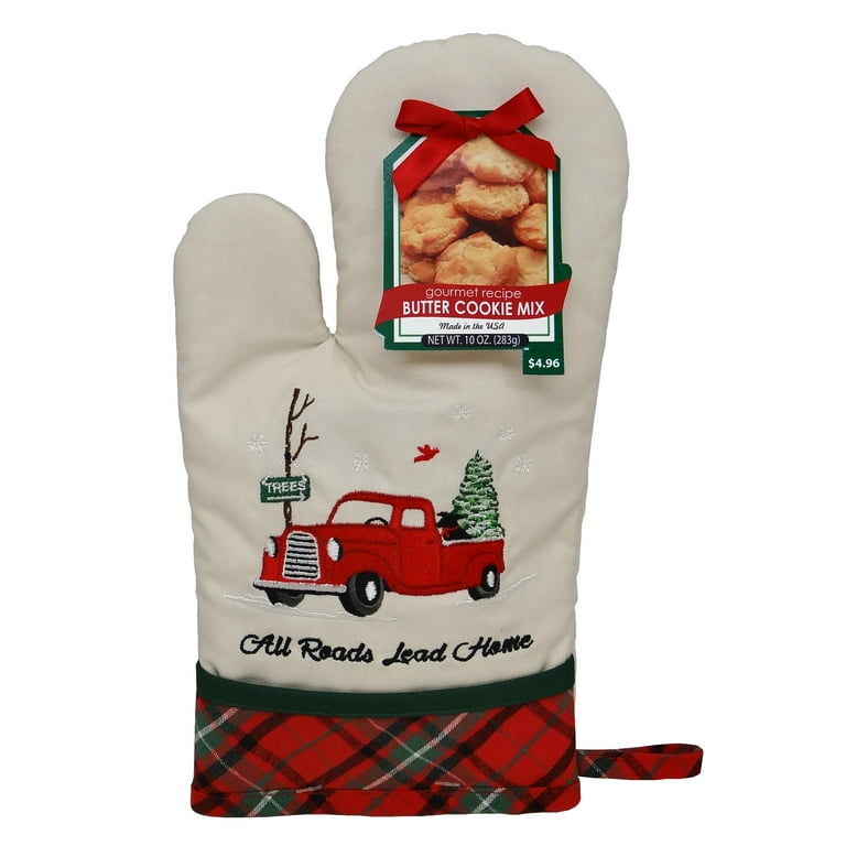 Holiday Nostalgic Truck Oven Mitt with Butter Cookie Mix Gift Set by  Anastasia Gourmet, 10 oz, 1ct 