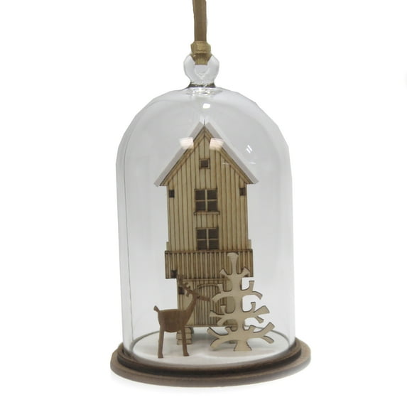 Holiday Ornament A Christmas Wish Ornament Glass Kloche Reindeer A30270