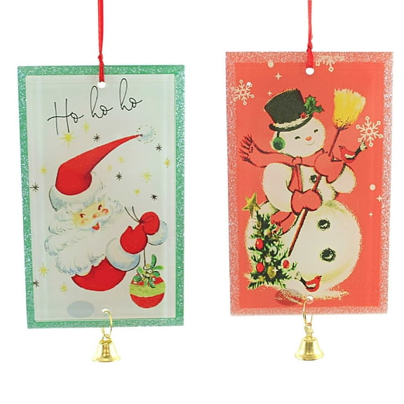 Holiday Ornament Holiday Tag Ornaments Santa Snowman Reindeer Mx179955 Hohoho